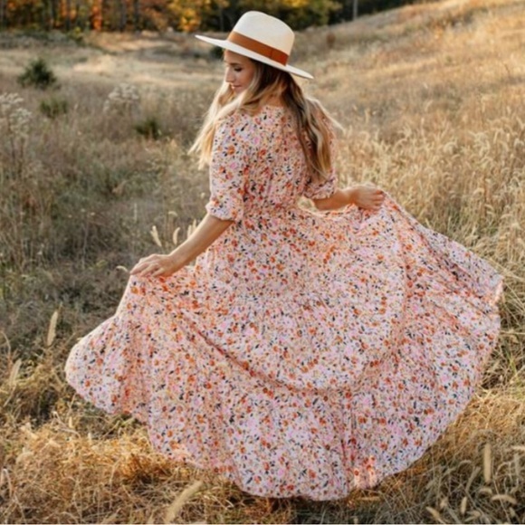 Petal & Pup Dresses & Skirts - Petal & Pup Pink Floral Midi Dress